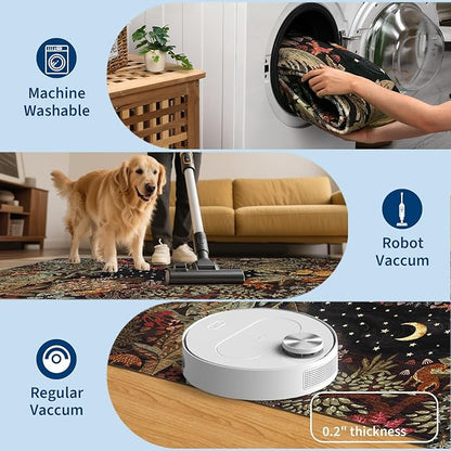 GarveeHome 6x9 Area Rug Jungle Brown Washable Rugs for Living Room Bedroom, Soft Low Pile Non Slip Accent Floor Mat Animal Print Tiger Throw Rug Indoor Carpet Dining Room Playroom