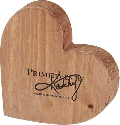 Primitives by Kathy Chunky Sitter Home Décor Sign - custom heart shape, displaying a rustic inspired fun love-themed sentiment "Love You To The Moon And Back But Sometimes I Want To Leave You There."