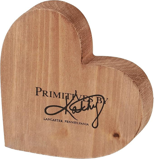 Primitives by Kathy Chunky Sitter Home Décor Sign - custom heart shape, displaying a rustic inspired fun love-themed sentiment "Love You To The Moon And Back But Sometimes I Want To Leave You There."