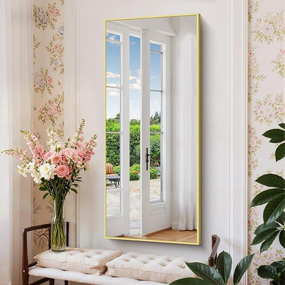 COFENY Gold Bathroom Mirror for Wall, 20x48 Inch Rectangle Mirror with Metal Frame, Modern Vanity Mirrors for Bathroom Living Room, Entryway Hangs Horizontal or Vertical