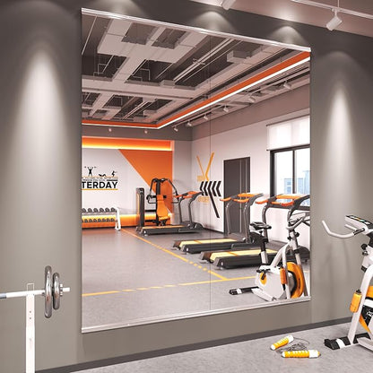 Amorho 79''x32''(Each)-2PCS Gym Mirror, Tempered Glass, Frameless Full Body Mirror for Home, Yoga Studios, Dance Rooms, Garage Gyms.