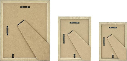 MCS Gallery Essential Picture Frame Set 4x6, 5x7 & 8x10 Natural Woodgrain, Gallery Wall Vertical & Horizontal Hanging Frames for Photos & Art Prints (15-Pack)