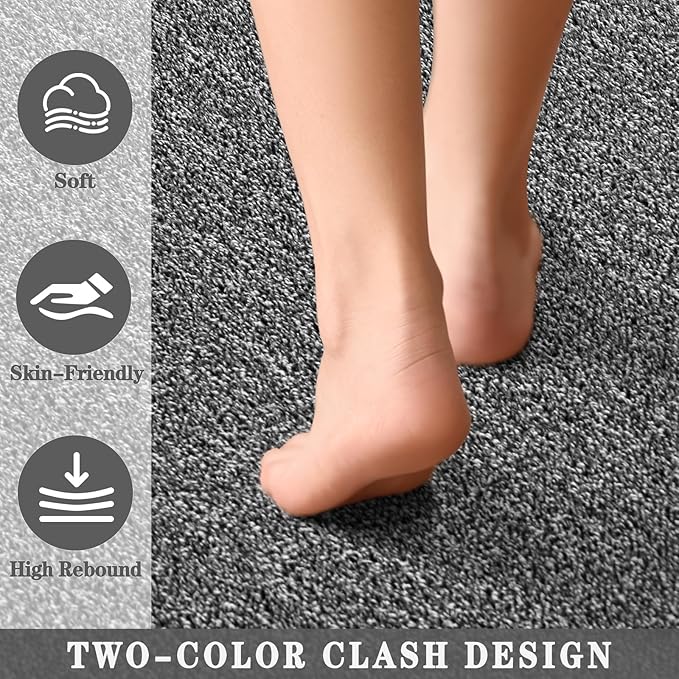 5x7 Area Rugs for Bedroom Living Room, Dark Grey Soft Low-Pile Modern Indoor Thickened Memory Foam Non-Slip Washable Carpets for Kids Dorm Home Decor Rug