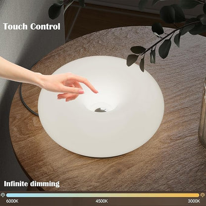 Creative Design White Donut Lamp, Plug-in Wall Sconse Or Table Lamp Dual Use Atmosphere Lamp, Modern Infinitely Dimmable White Wall Lamp Desk Light for Corridor, Bedsided Or Warm Decoration