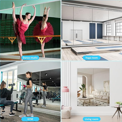 63X28 2Pack Large Home Gym Mirror, Frameless Tempered Glass Dance Wall Mounted Mirror for Home, Yoga, Dancing, Studio, Living Room