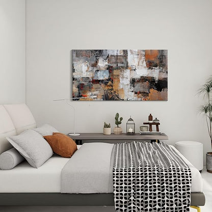 Pogusmavi Abstract Canvas Wall Art, Modern Minimalist Painting, Brown Room Decor, Framed Wall Art for Living Room, Bedroom, Office, 20x40IN