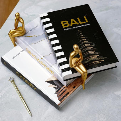 Decorative Books for Home Decor - Black and Gold Foiled Decor Books for Coffee Table - Decorative Hardcover Display Faux Books for Bookshelf – Fashion Designer Books Decor Set of 3