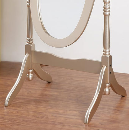 Roundhill Furniture Queen Anna Style Floor Cheval Mirror, Gold