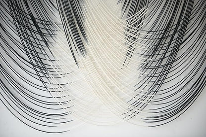 Jakalin Macrame Wall Hanging Black And White Dip Dyed Large Fiber Wall Art Macrame Wall Decor Boho Bedroom Living Room Wall Decor,59" W x 33" L
