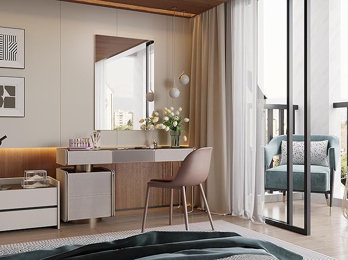 Frameless Mirror for Bathroom, 24"x36" Frameless Bathroom Mirrors for Over Sink, Bathroom Vanity Rectangle Mirror with Tempered Glass, Bathroom Mirror for Living Room, Bedroom, Entryway