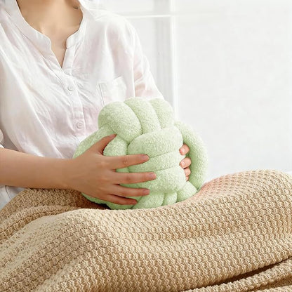 Knot Pillow Ball Plush - Decorative Throw Pillows for Bed Relieve Stress, Round Knot Cushion for Sofa Decor Pet Toy, Sage Green 8 inch