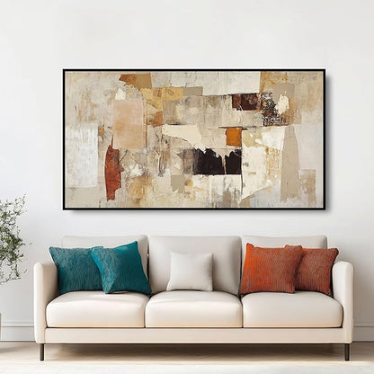 susimond Modern Abstract Wall Art 24x48 Inch Large Wall Art for Living Room with Aluminum Frame Horizontal Wall Art Waterproof Crystal Artwork for Walls for Sofa Fireplace Bedroom Office Hotel
