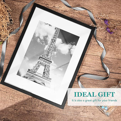 TWING 16 x 20 Picture Frame Set of 6, Classic Picture Frames Display Pictures 11x14 with Mat or 16x20 Without Mat, Wall Mounting Home Decor Collage Photo Frames Poster Frame Black Composite Wood