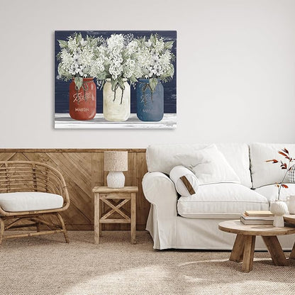 Stupell Industries 'Americana Floral Bouquets', Canvas Art, 48 x 36 Inches, Easy to Hang and Sturdy, Made in USA, by Cindy Jacobs