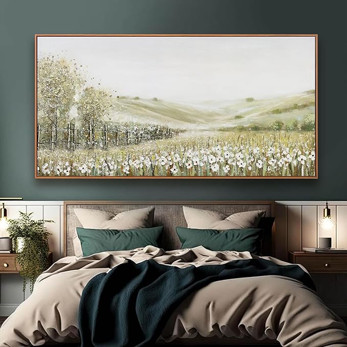 Framed Canvas Wall Art Decor Natural Wall Decorations Home Decor Wall Art Prints Mountain Wilderness Landscape Large Size Artwork for Living Room Bedroom Kitchen Office Decor 29"×58"