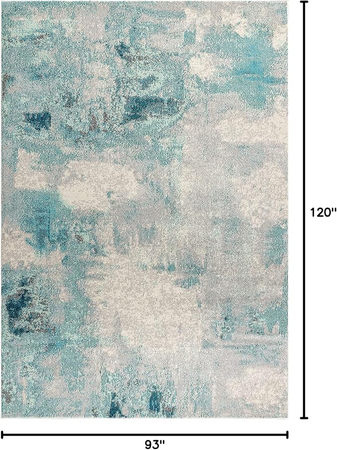 JONATHAN Y Modern Abstract Vintage Cream/Blue Indoor Area Rug, 8x10, Contemporary POP, Transitional, Easy-Cleaning for Living Room, Bedroom, Kitchen, Pet Friendly, Non-Shedding (CTP104A-8)
