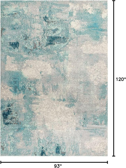 JONATHAN Y Modern Abstract Vintage Cream/Blue Indoor Area Rug, 8x10, Contemporary POP, Transitional, Easy-Cleaning for Living Room, Bedroom, Kitchen, Pet Friendly, Non-Shedding (CTP104A-8)