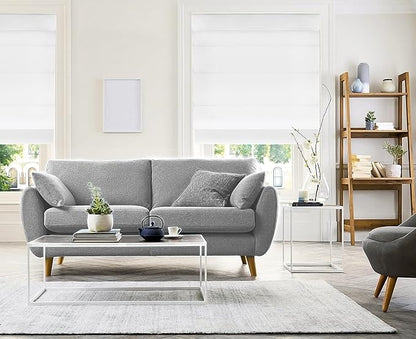 CHICOLOGY Cordless Roman Shade, Light Filtering Privacy Liner, Textured Belgian Snow Fabric, True-to-Size 27" W x 64" H, Inside/Outside/Ceiling Mount Window Treatment for Living Room Bedroom