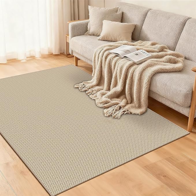 Easy Jute Rugs for Entryway, 3' x 5' Indoor Outdoor Rug, Farmhouse Washable Ultra-Thin Non-Slip Area Rug for Foyer, Backdoor, Living Room, Kitchen, Bedroom, Balcony