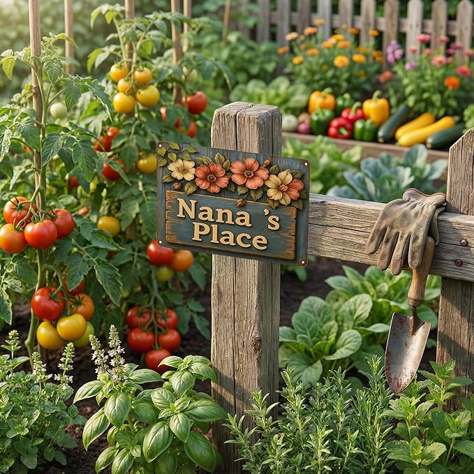 Funnysign Garden Gifts Nana's Place Vintage Gardening Tin Sign for Home Patio Garden Porch Greenhouse Yard Decor 8 X 12 Inch (3825)