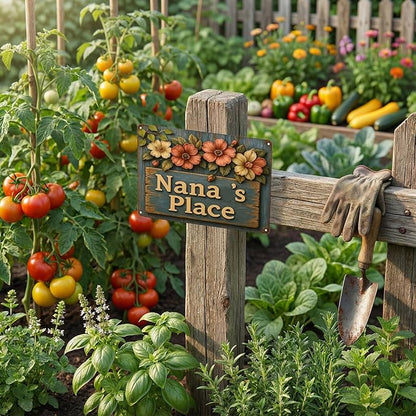 Funnysign Garden Gifts Nana's Place Vintage Gardening Tin Sign for Home Patio Garden Porch Greenhouse Yard Decor 8 X 12 Inch (3825)