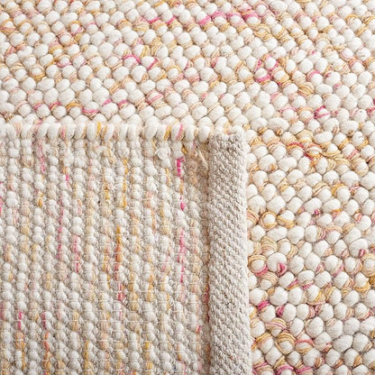 SAFAVIEH Natura Collection 6' Round Red/Ivory NAT182Q Handmade Wool Entryway Foyer Living Room Bedroom Area Rug