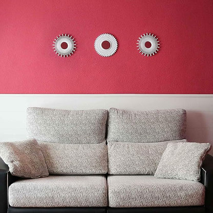 BONNYCO Wall Mirrors Pack of 3, Round White Mirrors for Home Decor, Bedroom and Room. Espejos Decorativos de Pared Sala Dormitorio, Circle Wall Decor Minimalist Vintage, Chic. Gifts for Women Mums