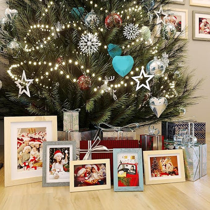 KINLINK 12x16 Picture Frame Wood Grain, 16x12 Photo Frames with Plexiglass for 11x14 Picture with Mat or 12x16 Without Mat, Perfect for Art Wall Gallery and Tabletop Display 12 x 16 frame Set of 6