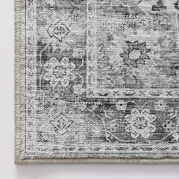 LUMI 8x10 Washable Area Rug for Living Room, Ultra Soft Stain Resistant Carpet with Non Slip Rubber Backing, Non-Shedding Low Pile Rugs for Bedroom, Dining Room, Indoor, Office