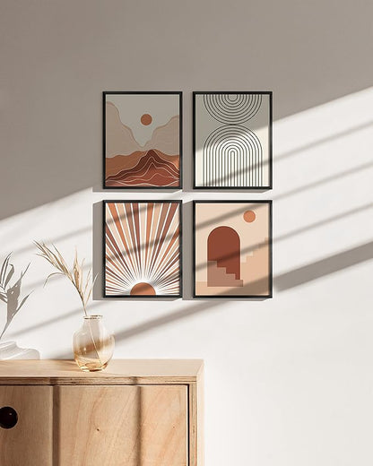 HAUS AND HUES 8x10 Black Metal Picture Frames - Features Premium Aluminum & Hanging Hardware, Shatterproof Plexiglass - Ideal for Home, Room, Office (8x10 in, Black, Set of 4)
