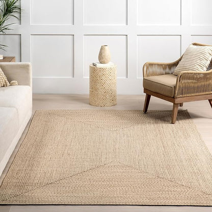 nuLOOM 10' x 14' Solid Hand Braided Indoor/Outdoor Area Rug, Pet-Friendly, High Traffic, Weather Resistant, for Patio, Balcony, Bedroom, Living, Dining Room, Wynn Tan