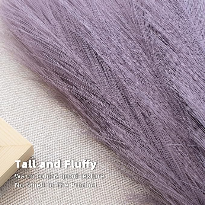 Pampas Grass Decor, Fluffy Faux Pampas Grass 6 Stem 18"/45cm Pompous Grass Small Flower Arrangement and Vase Filler for Boho Home Wedding Decoration (Light Purple)