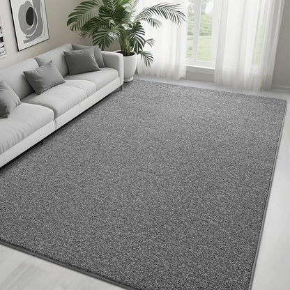 6x9 Area Rugs for Bedroom Living Room, Dark Grey Soft Low-Pile Modern Indoor Thickened Memory Foam Non-Slip Washable Carpets for Kids Dorm Home Decor Rug