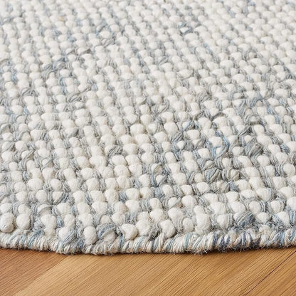 SAFAVIEH Natura Collection 6' Round Grey/Ivory NAT182F Handmade Wool Entryway Foyer Living Room Bedroom Area Rug