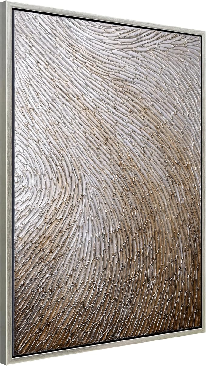 Empire Art Direct Gold Waves II Textured Metallic Hand Painted Framed Canvas Wall Art, Ready to Hang, Living Room, Bedroom & Office, 30"x40"x1.5"