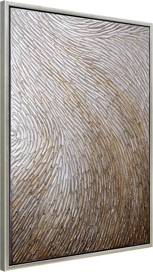 Empire Art Direct Gold Waves II Textured Metallic Hand Painted Framed Canvas Wall Art, Ready to Hang, Living Room, Bedroom & Office, 30"x40"x1.5"