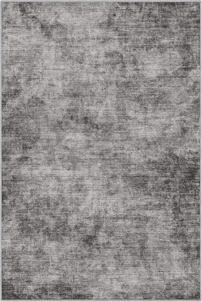 LUMI 8x12 Washable Area Rug for Living Room, Ultra Soft Modern Neutral Grey Rugs Non Slip with Rubber Backing, Low Profile, High Traffic, Stain Resistant Carpets, Ideal for Bedroom, Dining Room