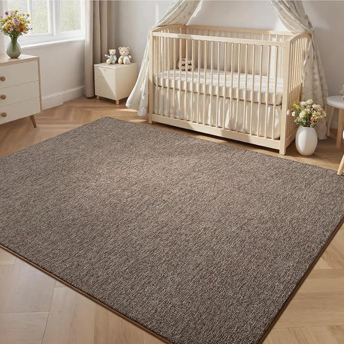 5x7 Area Rugs for Bedroom Living Room, Brown Soft Low-Pile Modern Indoor Thickened Memory Foam Non-Slip Washable Carpets for Kids Dorm Home Decor Rug