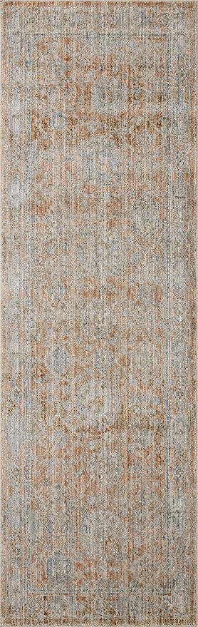 Loloi Jean Stoffer Katherine Collection KES-02 Terracotta/Smoke 2'-7'' x 16'-0'', .25" Pile Height, Runner Rug