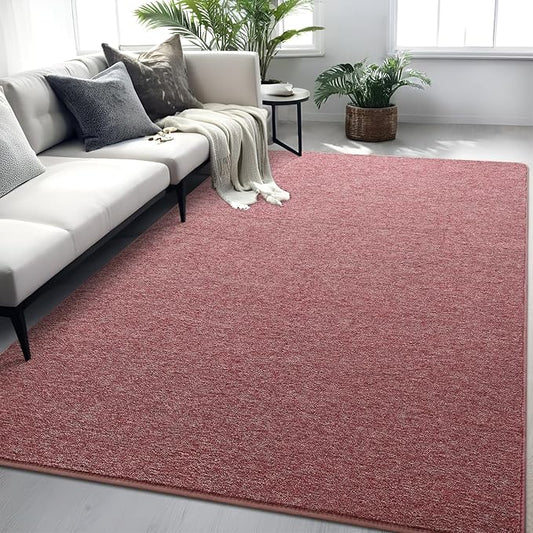 4x6 Area Rugs for Bedroom Living Room, Dark Red Soft Low-Pile Modern Indoor Thickened Memory Foam Non-Slip Washable Carpets for Kids Dorm Home Decor Rug