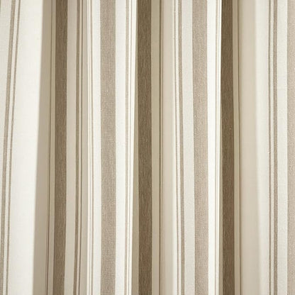 Lush Decor Farmhouse Stripe Yarn Dyed Eco-Friendly Recycled Cotton Window Curtain Panel Pair, 42" W x 63" L, Neutral - Classic Modern Rustic Charm - Eco Friendly Cotton Fabric