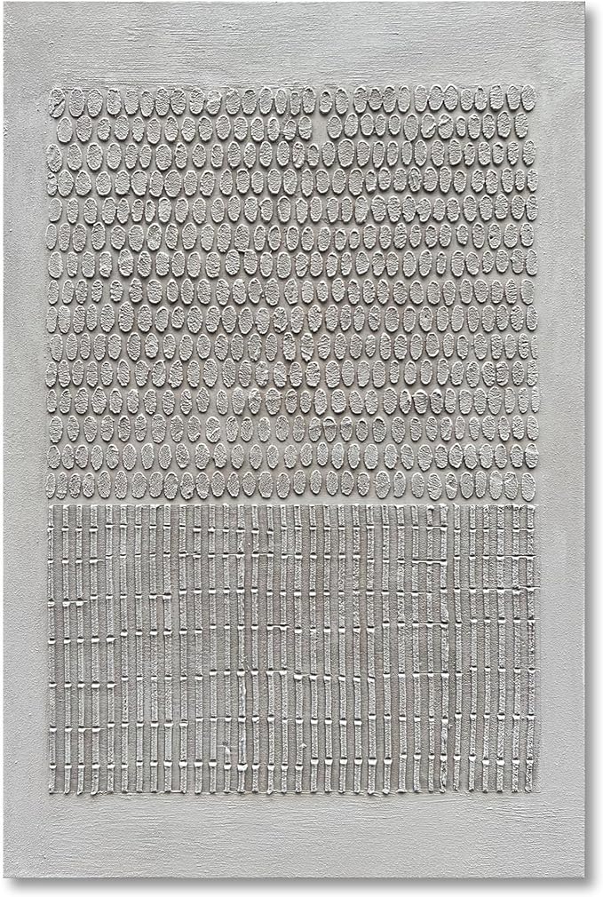 NANKAI Art 45x30 inches White Texture Abstract Art Oil Painting Contemporary Minimalism Art Home Office Wall Decoration Art