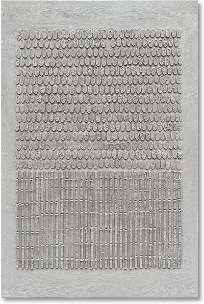 NANKAI Art 45x30 inches White Texture Abstract Art Oil Painting Contemporary Minimalism Art Home Office Wall Decoration Art