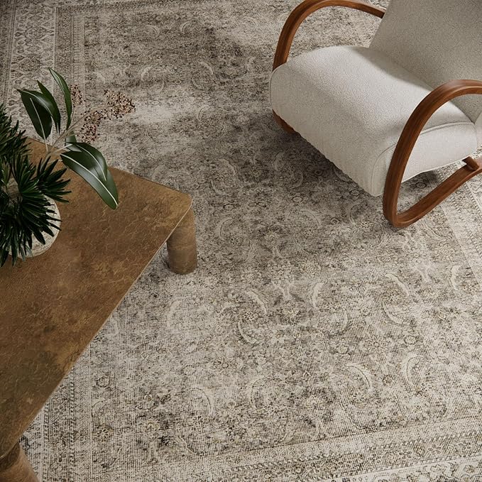 Washable Area Rugs for Living Room: 9x12 Bedroom Rug Boho Vintage Area Rug Stain Resistant Non Slip Low Pile Lightweight Soft Carpets for Dining Room Kitchen Nursery Kids Room Farmhouse