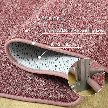 4x6 Area Rugs for Bedroom Living Room, Dark Red Soft Low-Pile Modern Indoor Thickened Memory Foam Non-Slip Washable Carpets for Kids Dorm Home Decor Rug