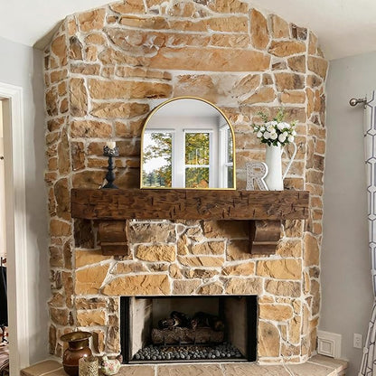 CIRCUMI Arched Wall Mirror, 24"x24" Gold Arched Mirror with Tempered Glass, Metal Frame, Large Size for Entryway Table, Mantel,Living Room,Over Sink,Arch Mirror for Decor,Shatterproof&Crystal-Clear