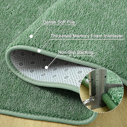 6x9 Area Rugs for Bedroom Living Room, Green White Soft Low-Pile Modern Indoor Thickened Memory Foam Non-Slip Washable Carpets for Kids Dorm Home Decor Rug