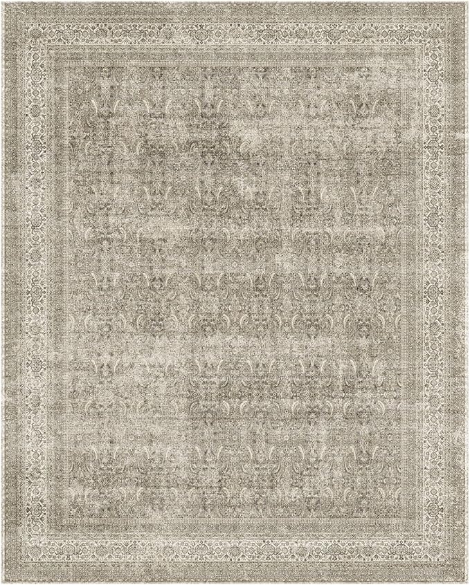 palohom 10x14 Area Rug Washable Rugs: Living Room Rug Stain Resistant Non Slip Low Pile Faux Wool Soft Large Area Rugs for Bedroom Farmhouse Dining Room Under Table Nursery Home Office Indoor