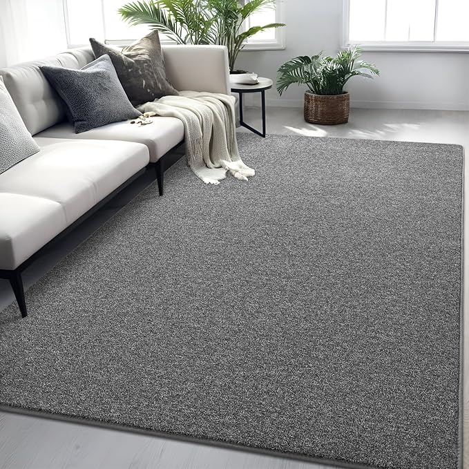 4x6 Area Rugs for Bedroom Living Room, Dark Grey Soft Low-Pile Modern Indoor Thickened Memory Foam Non-Slip Washable Carpets for Kids Dorm Home Decor Rug