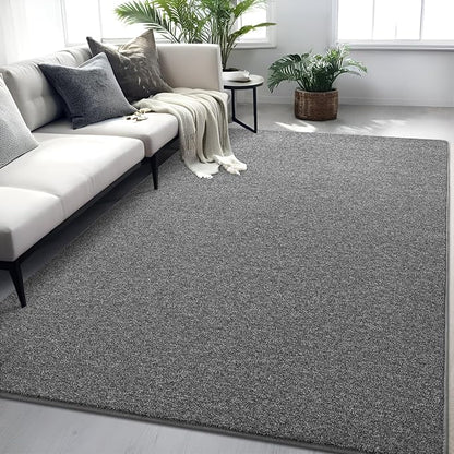 4x6 Area Rugs for Bedroom Living Room, Dark Grey Soft Low-Pile Modern Indoor Thickened Memory Foam Non-Slip Washable Carpets for Kids Dorm Home Decor Rug